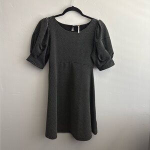 Free People Black and White Long Sleeve Dress